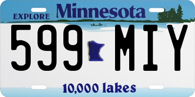 MN license plate 599MIY