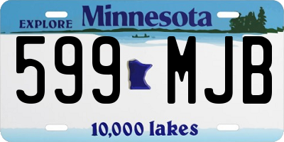 MN license plate 599MJB