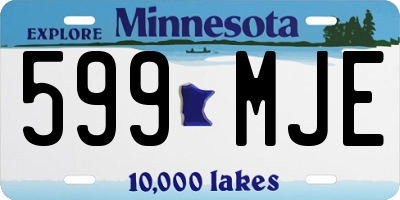 MN license plate 599MJE