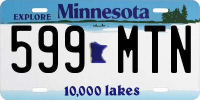 MN license plate 599MTN