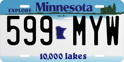 MN license plate 599MYW