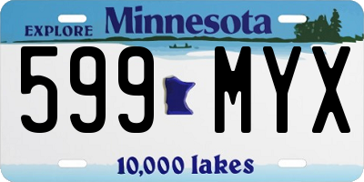 MN license plate 599MYX