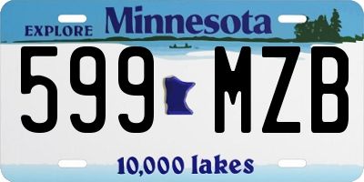 MN license plate 599MZB