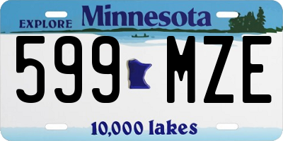 MN license plate 599MZE