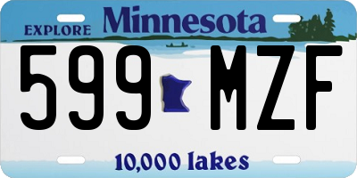 MN license plate 599MZF