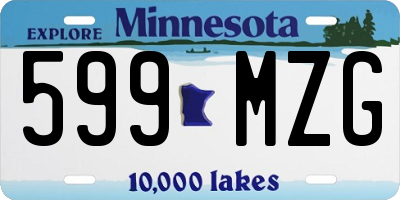 MN license plate 599MZG