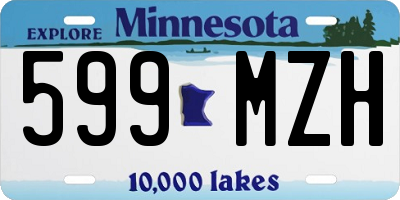 MN license plate 599MZH