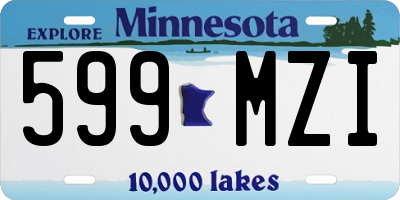 MN license plate 599MZI