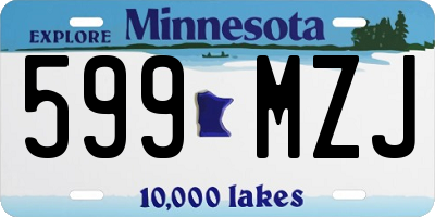MN license plate 599MZJ