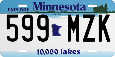 MN license plate 599MZK