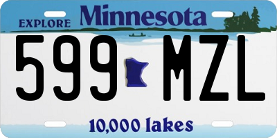 MN license plate 599MZL