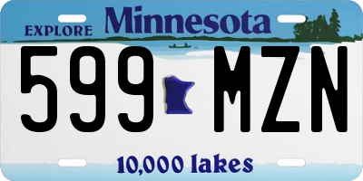 MN license plate 599MZN