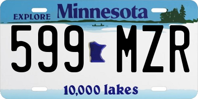 MN license plate 599MZR