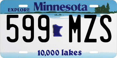 MN license plate 599MZS