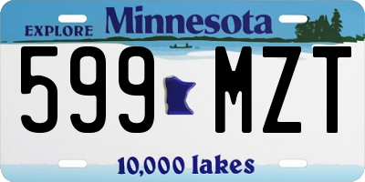 MN license plate 599MZT