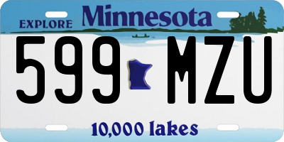 MN license plate 599MZU