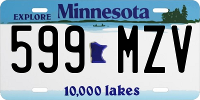 MN license plate 599MZV