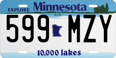 MN license plate 599MZY