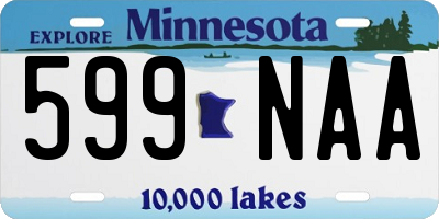 MN license plate 599NAA
