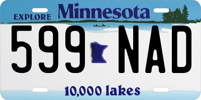 MN license plate 599NAD