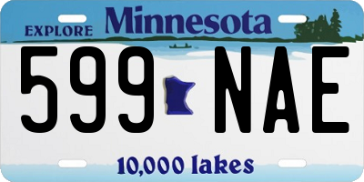 MN license plate 599NAE