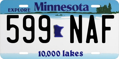 MN license plate 599NAF