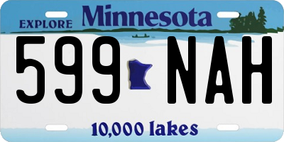 MN license plate 599NAH