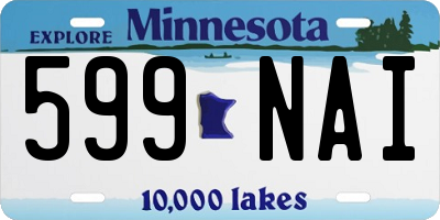 MN license plate 599NAI