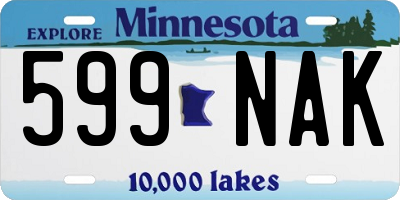 MN license plate 599NAK