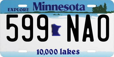 MN license plate 599NAO