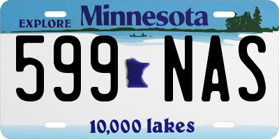 MN license plate 599NAS