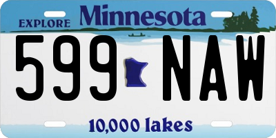 MN license plate 599NAW