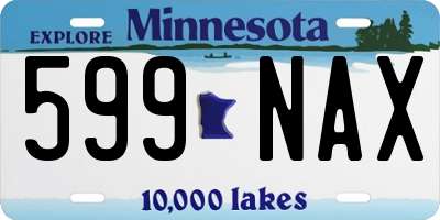 MN license plate 599NAX