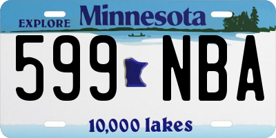 MN license plate 599NBA