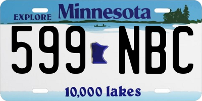 MN license plate 599NBC