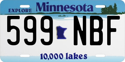 MN license plate 599NBF
