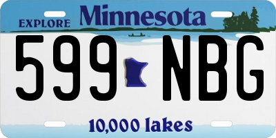 MN license plate 599NBG
