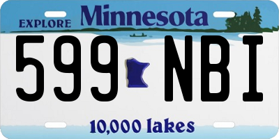 MN license plate 599NBI