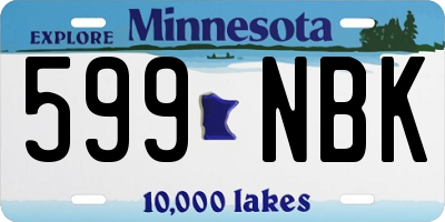 MN license plate 599NBK