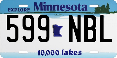 MN license plate 599NBL