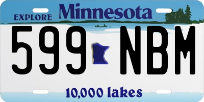 MN license plate 599NBM