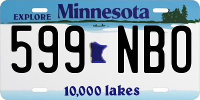 MN license plate 599NBO