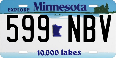 MN license plate 599NBV