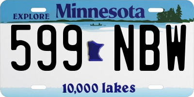 MN license plate 599NBW
