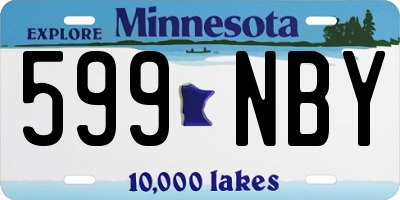 MN license plate 599NBY