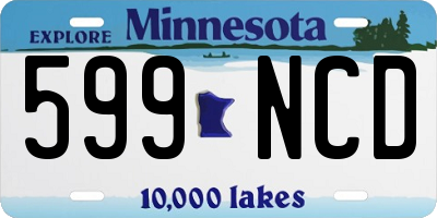 MN license plate 599NCD