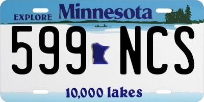 MN license plate 599NCS