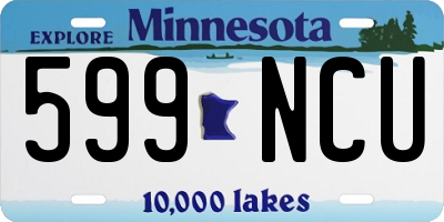 MN license plate 599NCU