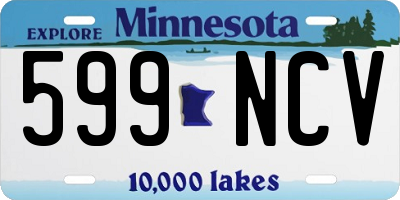 MN license plate 599NCV