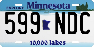 MN license plate 599NDC